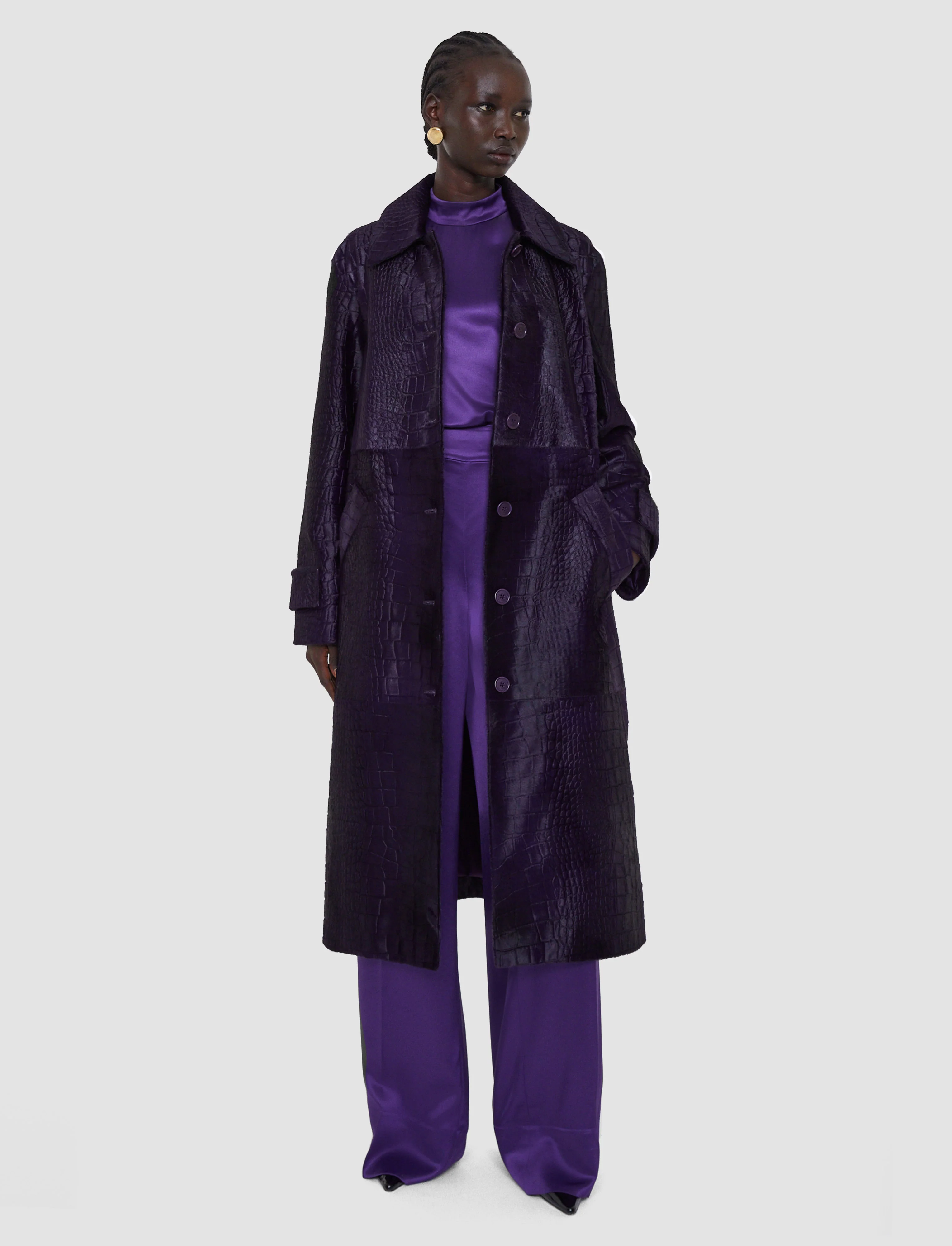 Auger Embossed Croc Calf Hair Coat - Image 4
