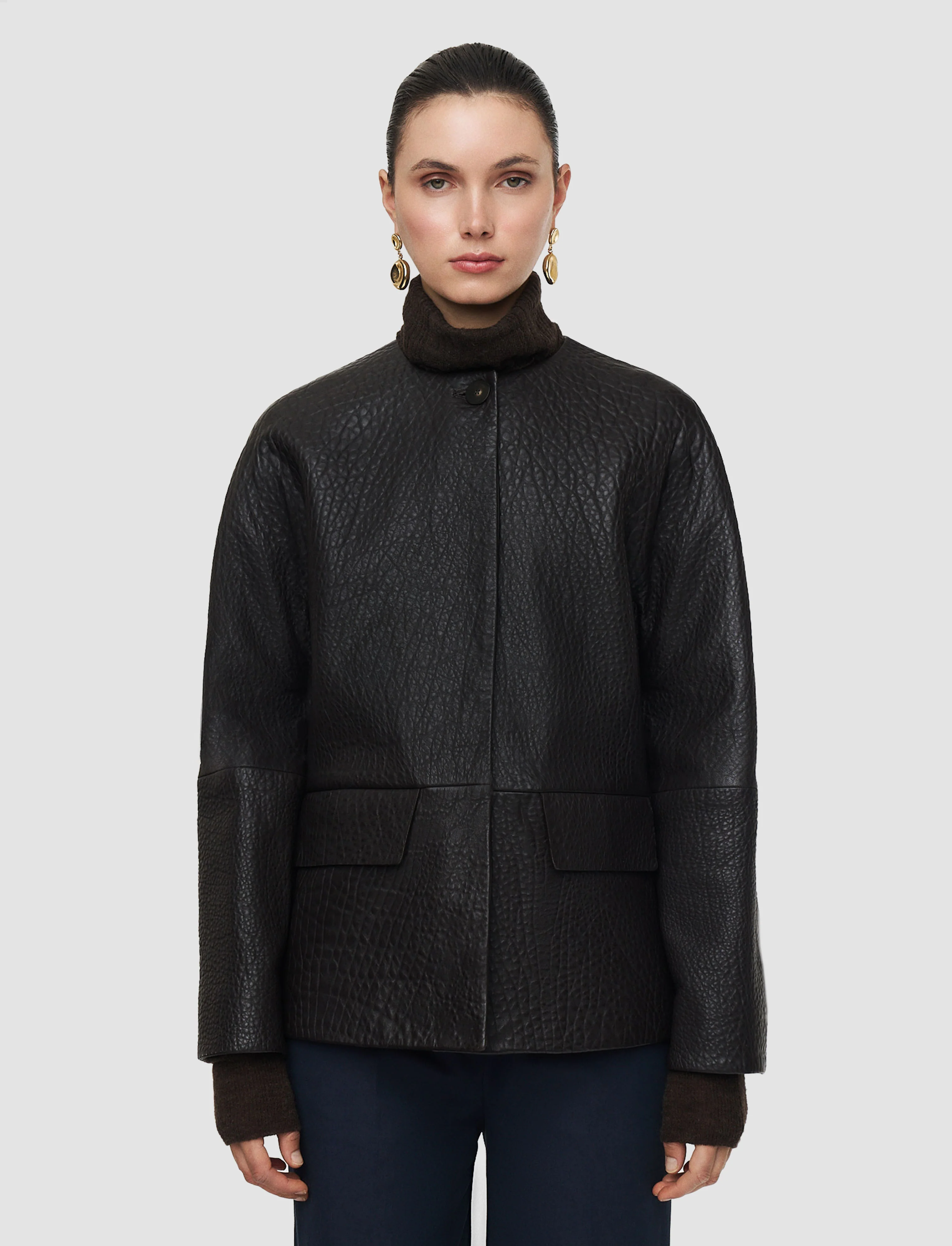 Barbs Pebble Leather Jacket - Image 3