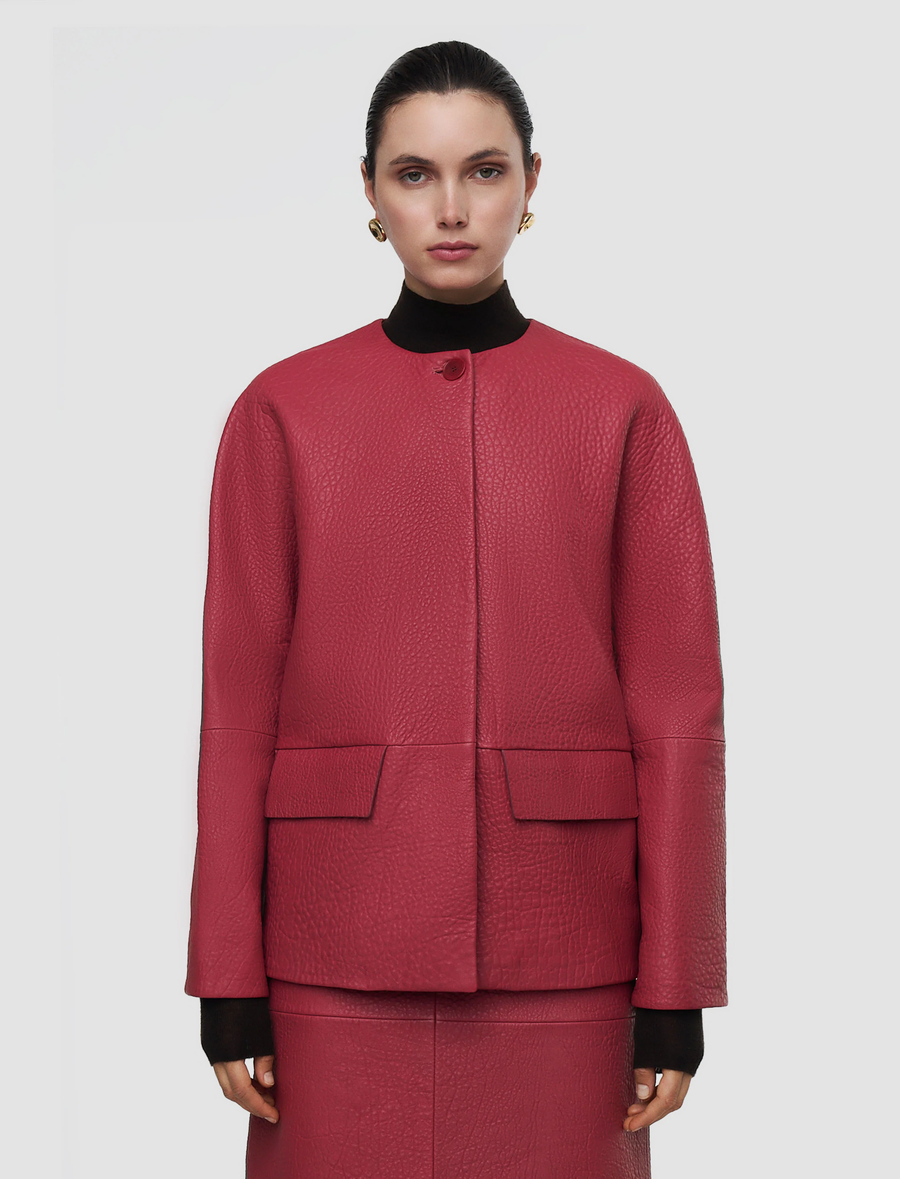 Barbs Pebble Leather Jacket - Image 3