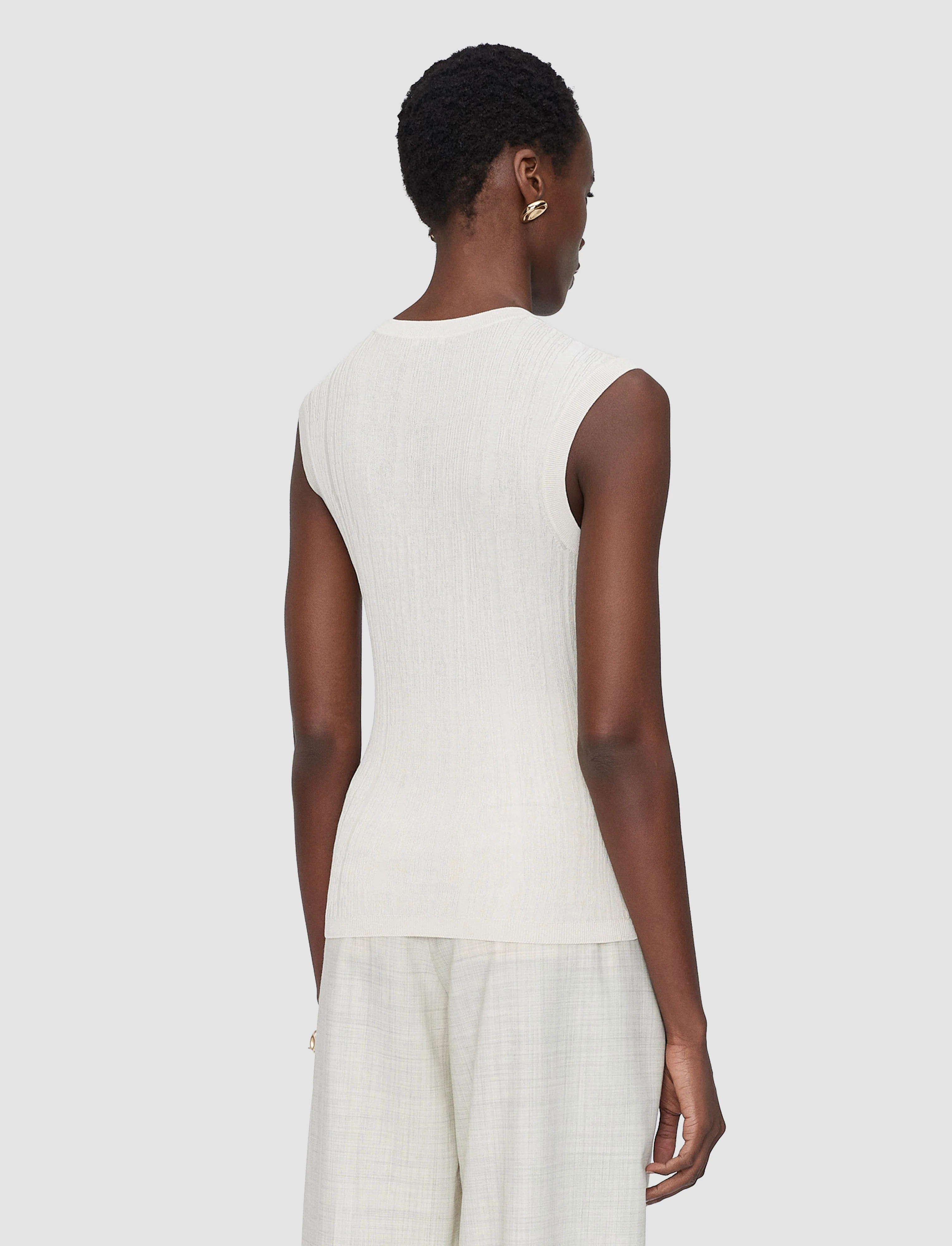 Calife Silk Cotton Rib Vest - Image 3