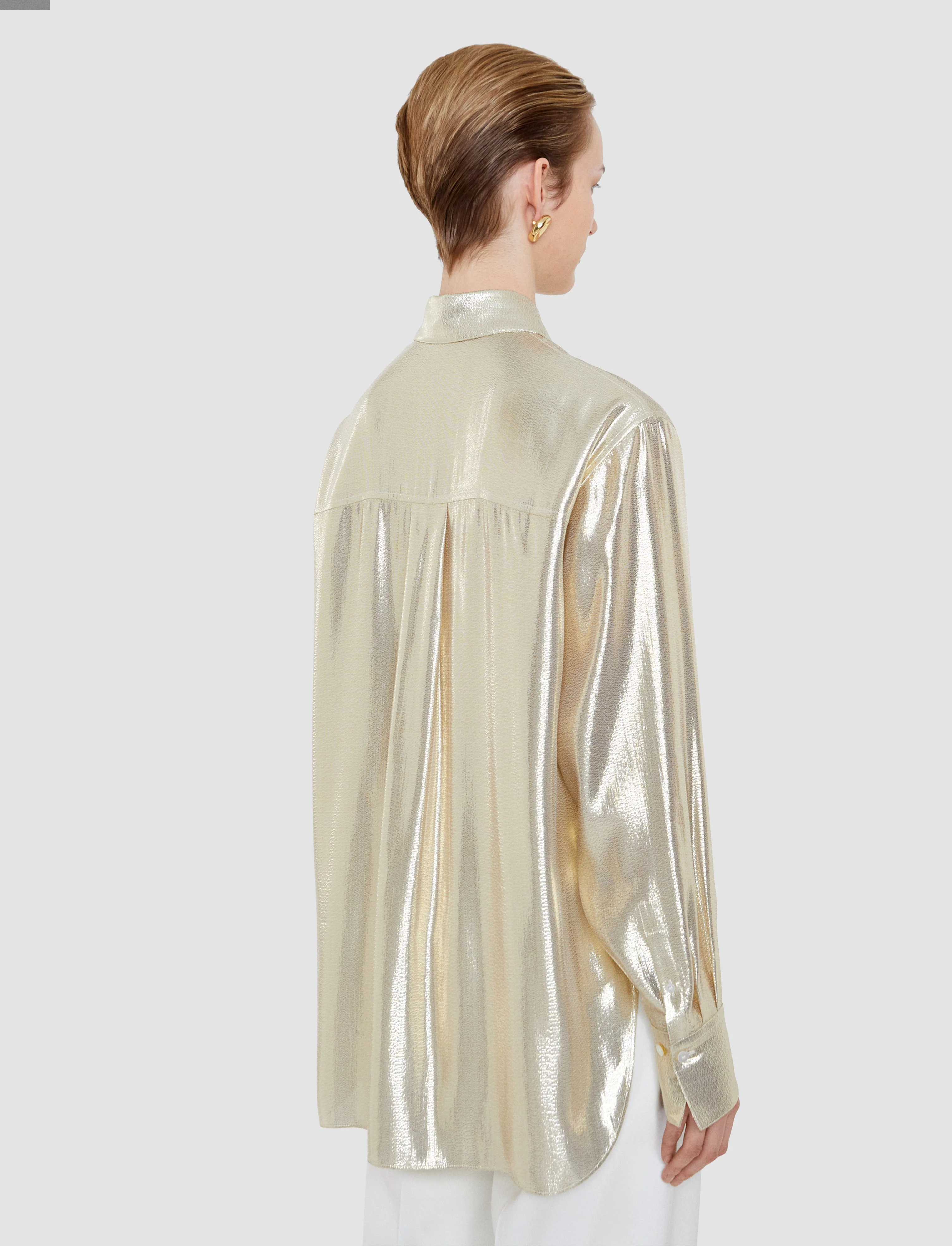Capri Lamé Silk Blouse - Image 4