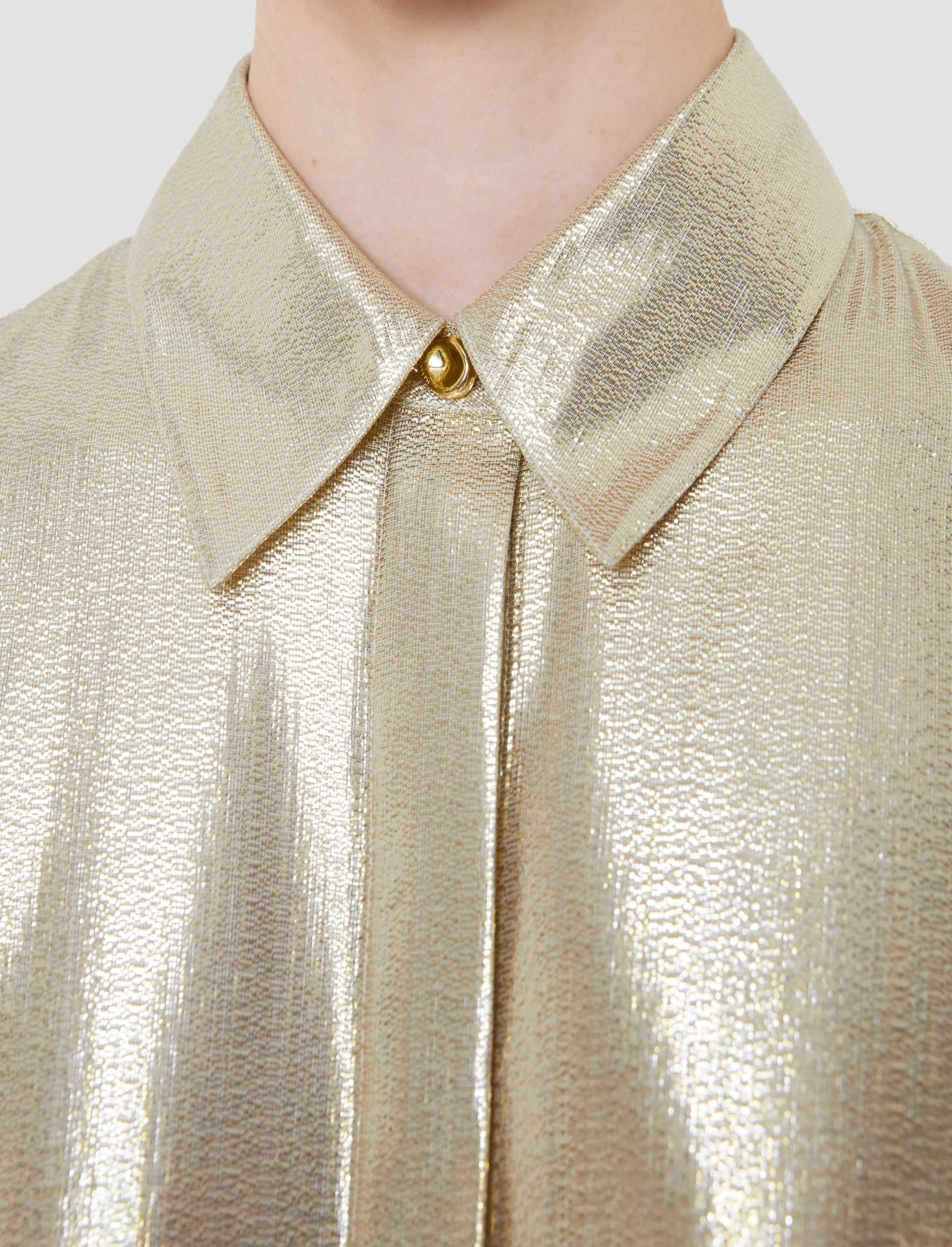 Capri Lamé Silk Blouse - Image 5