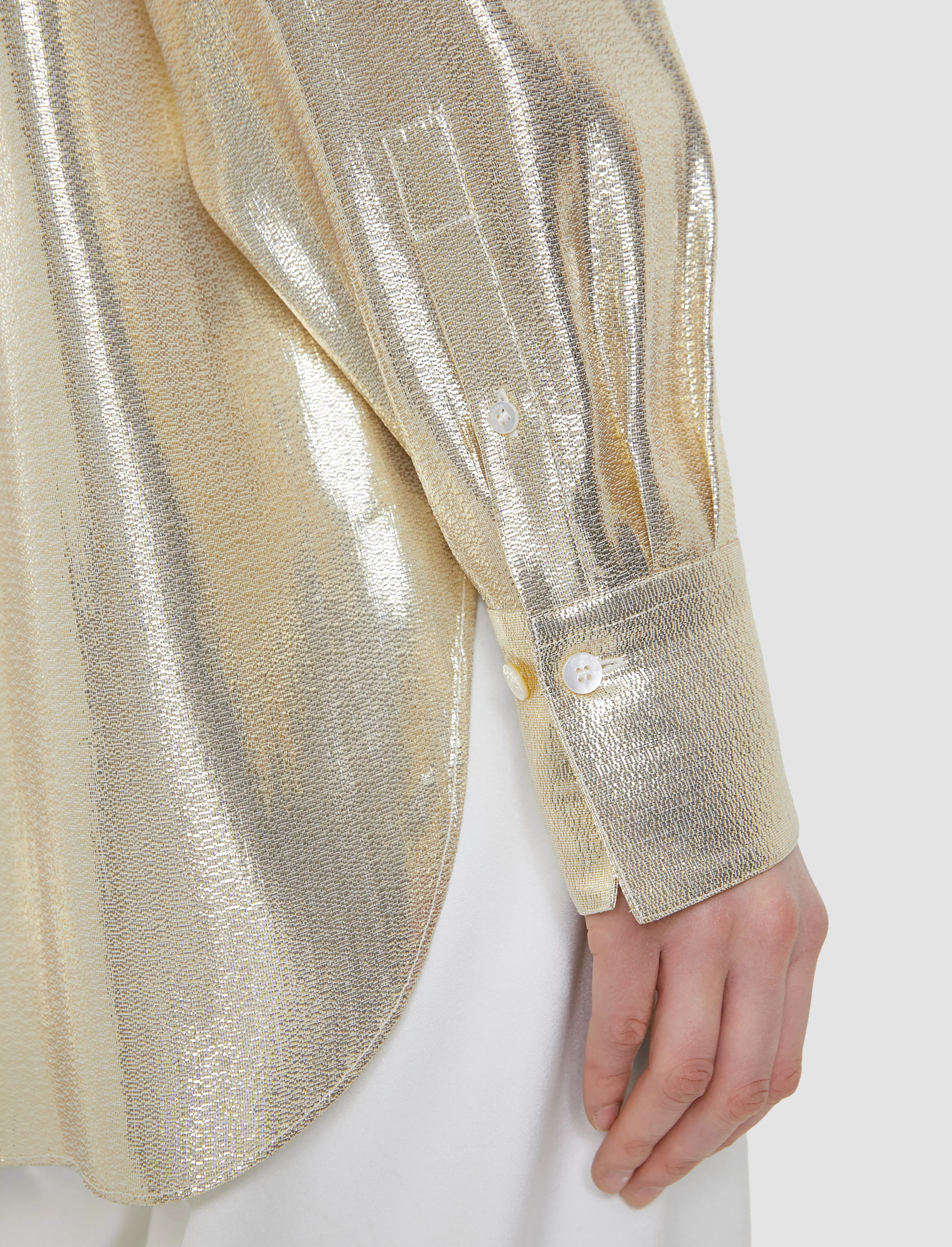 Capri Lamé Silk Blouse - Image 6