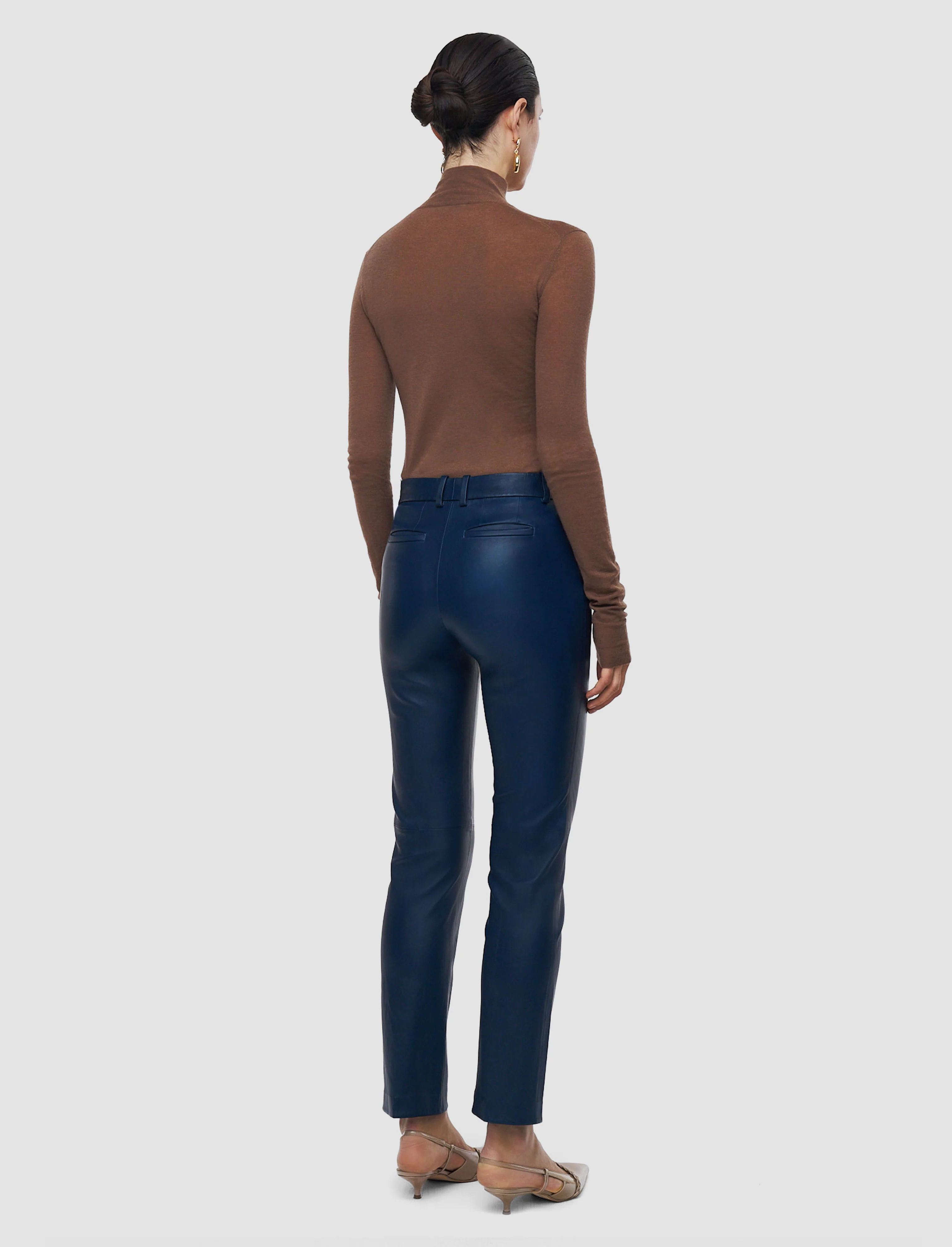 Coleman Long Leather Stretch Trousers - Image 3
