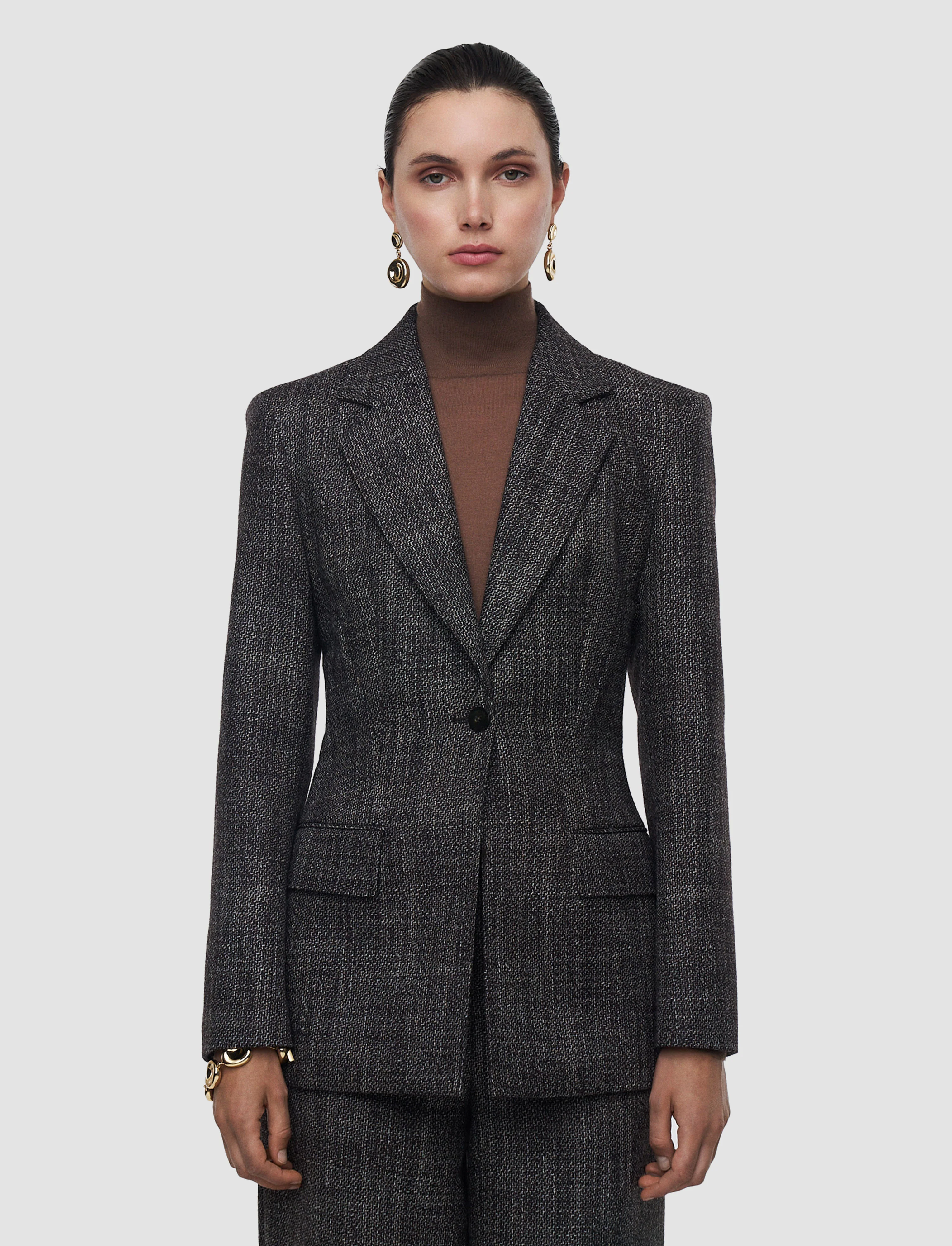 Fallon Textured Tailoring Wool Jacket - Image 3