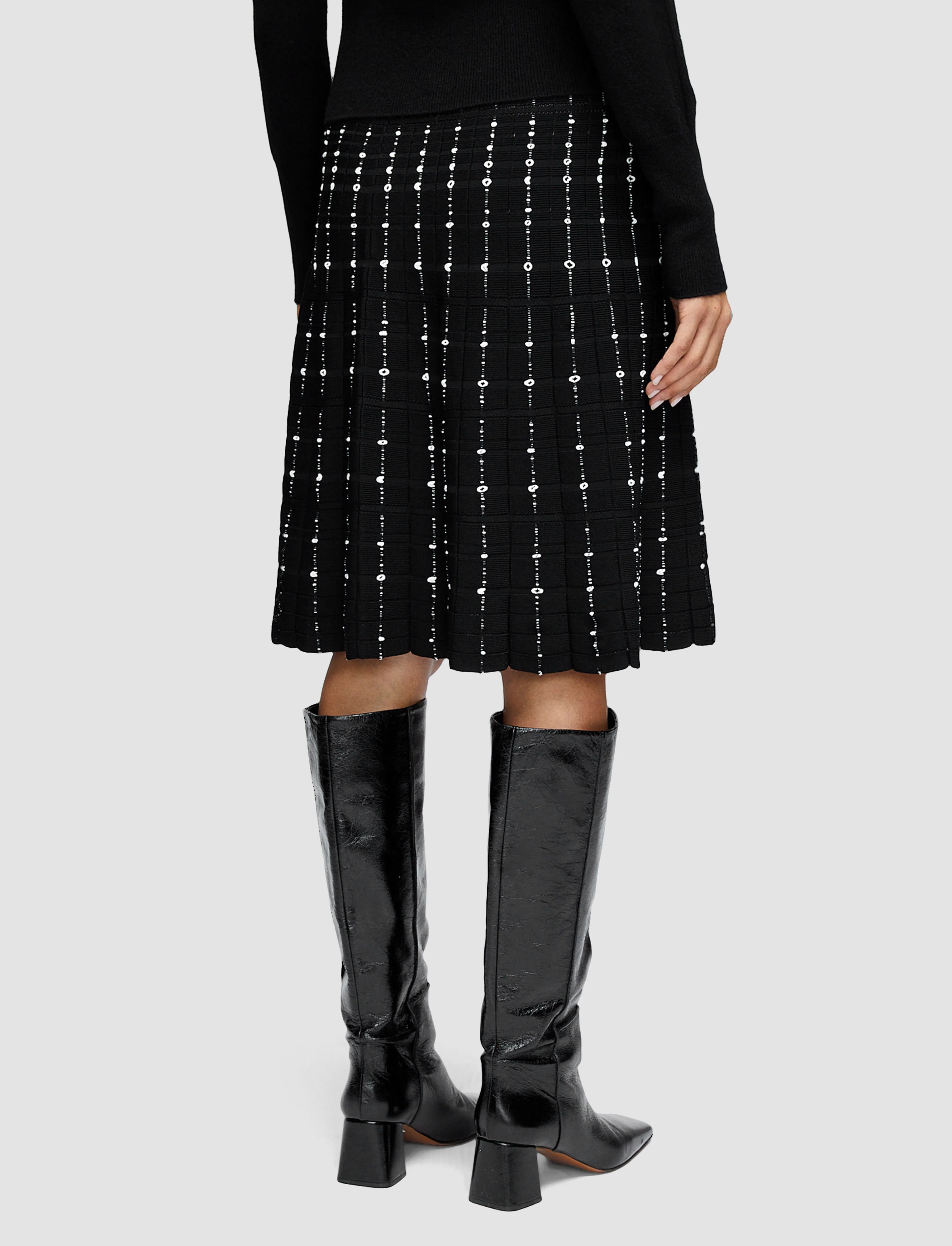 Fragmented Stripes Knee Length Skirt - Image 3