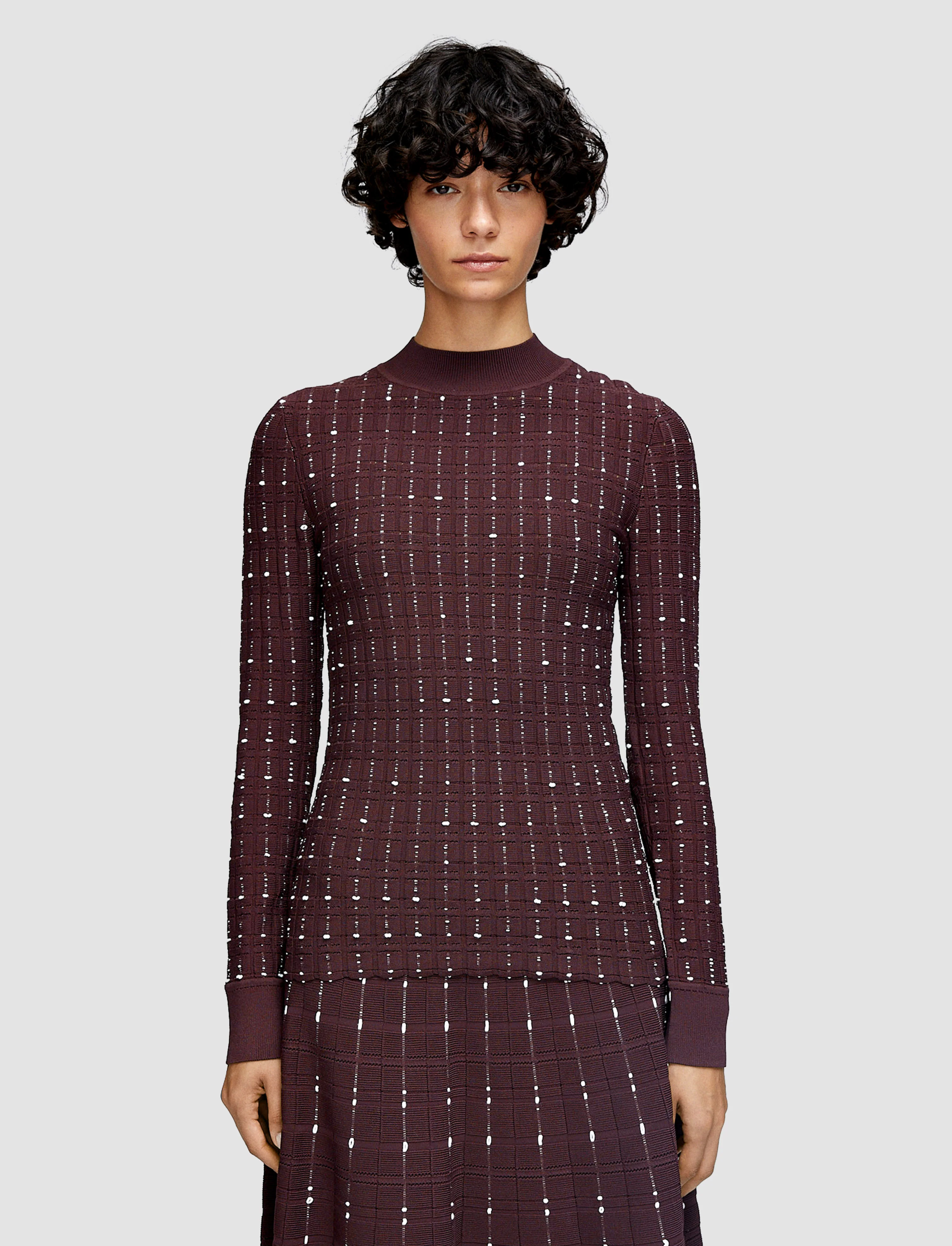 Fragmented Stripes Mock Neck Top - Image 3