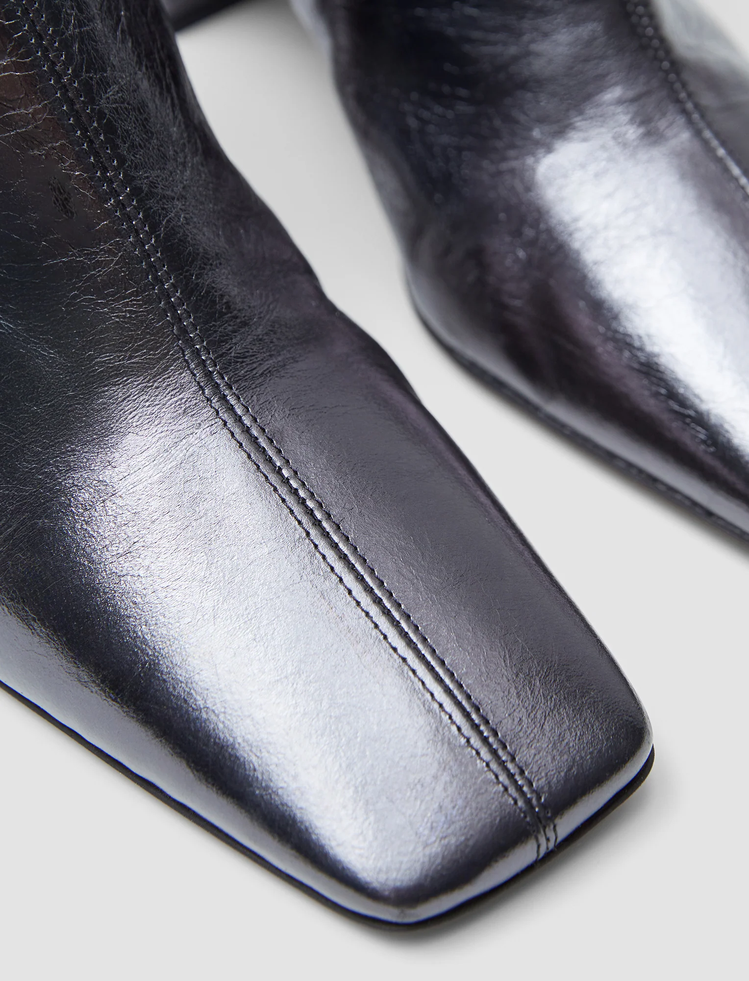 Heeled Metallic Leather Ankle Boots - Image 4