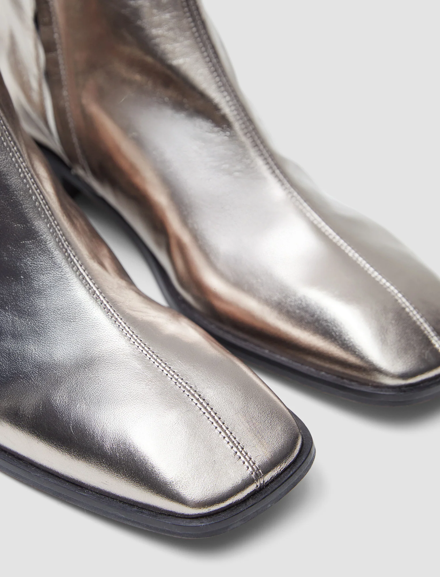 Metallic Leather Ankle Boots - Image 4