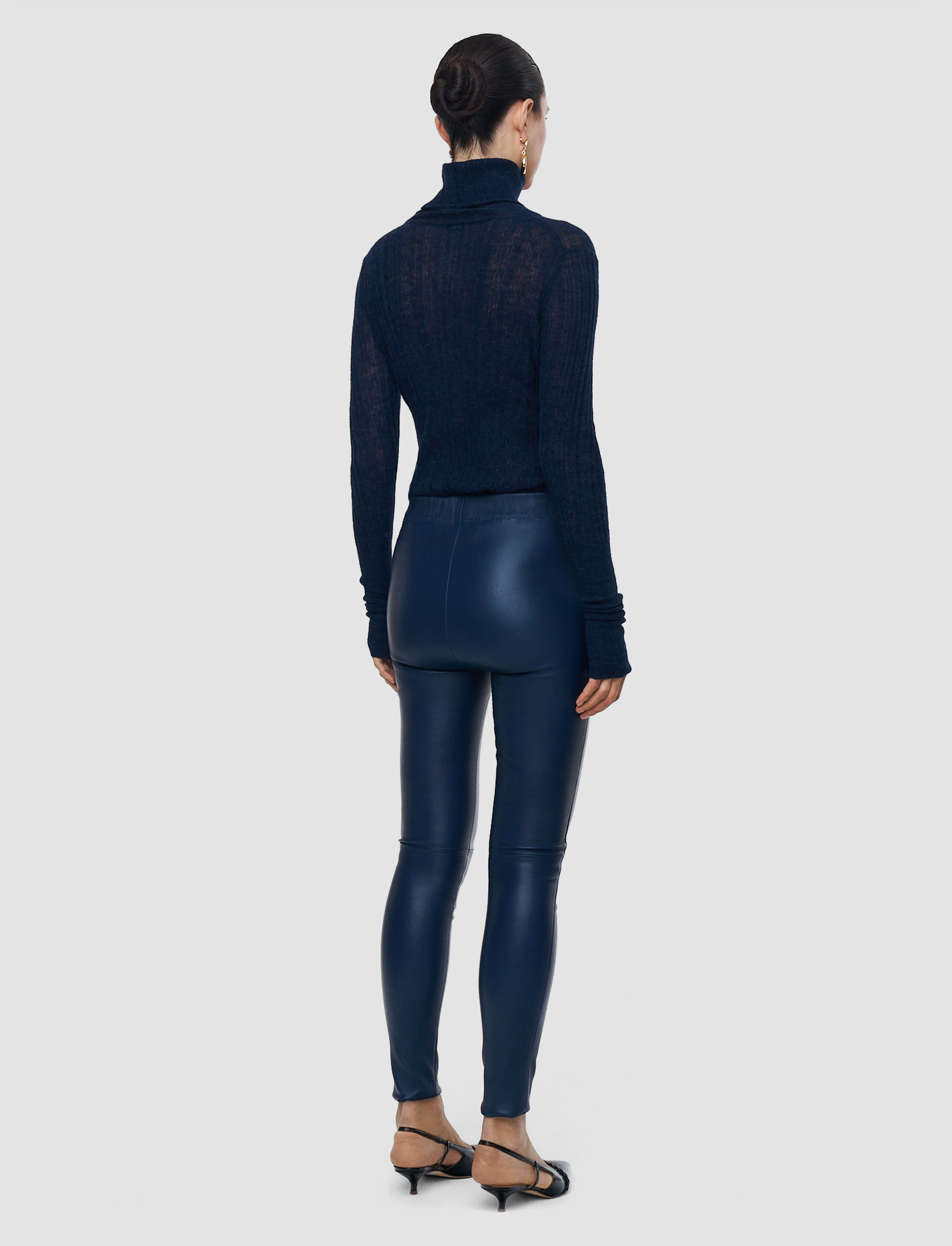 Leather Stretch Leggings - Image 3