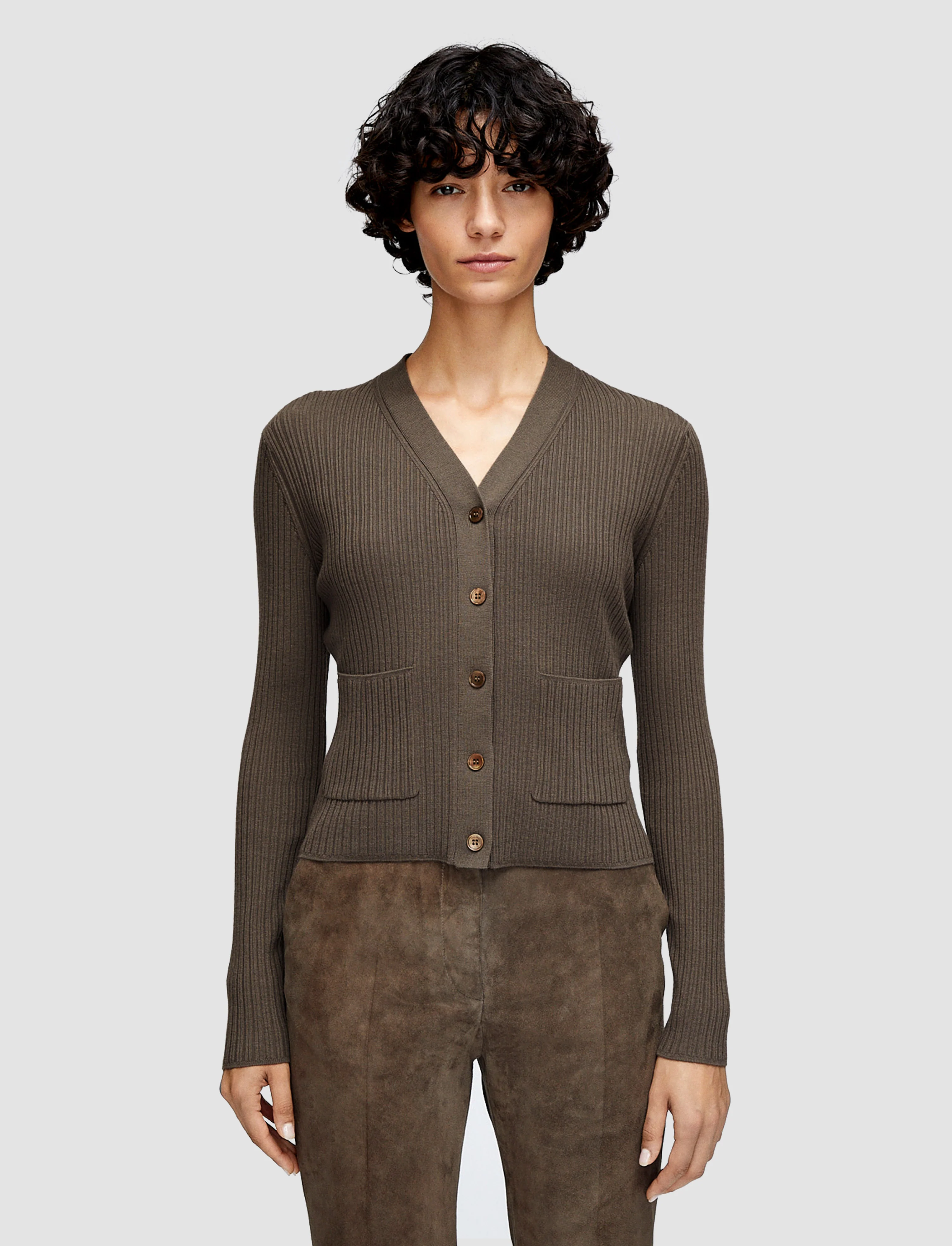 Merino Rib Knit Cardigan - Image 3