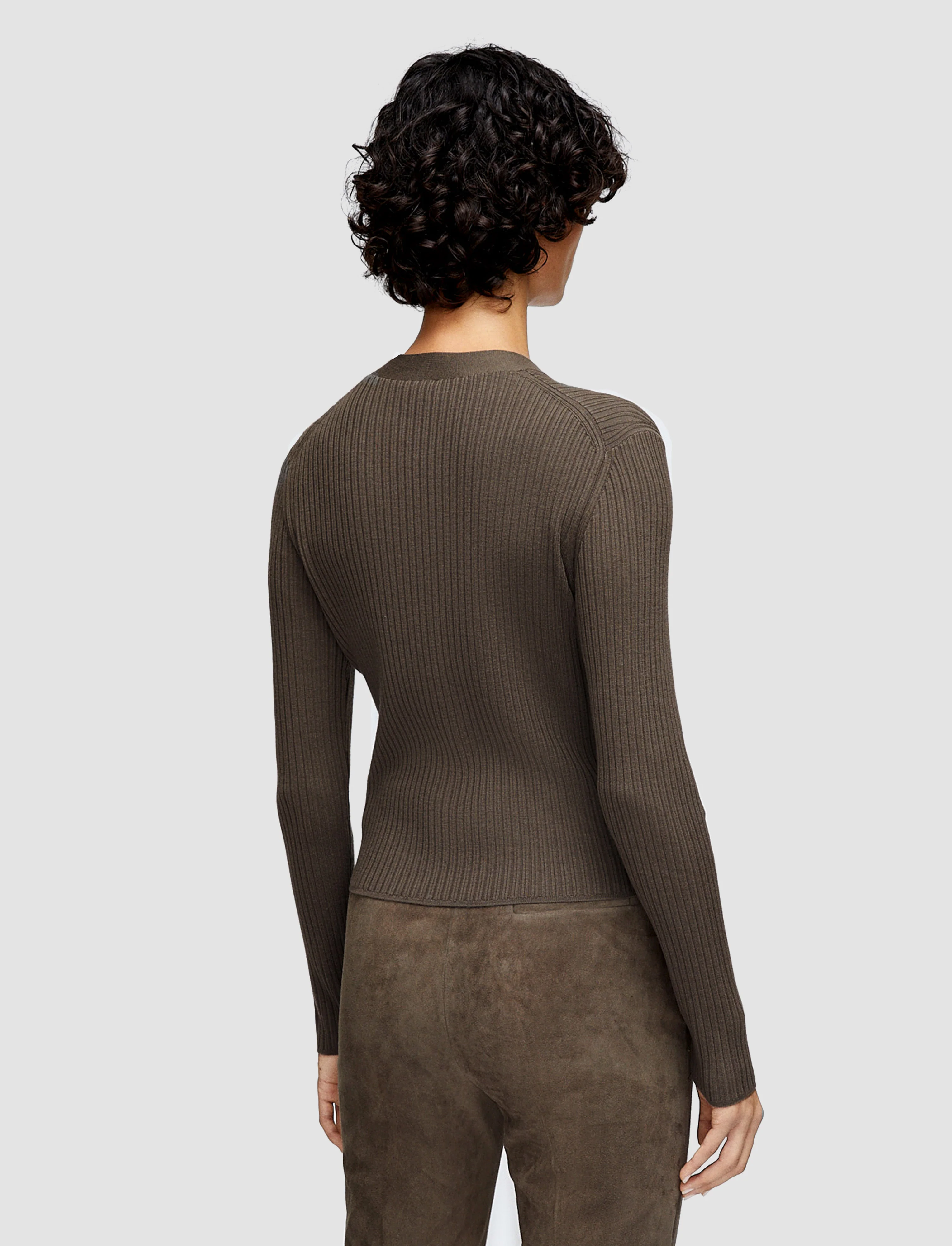 Merino Rib Knit Cardigan - Image 4