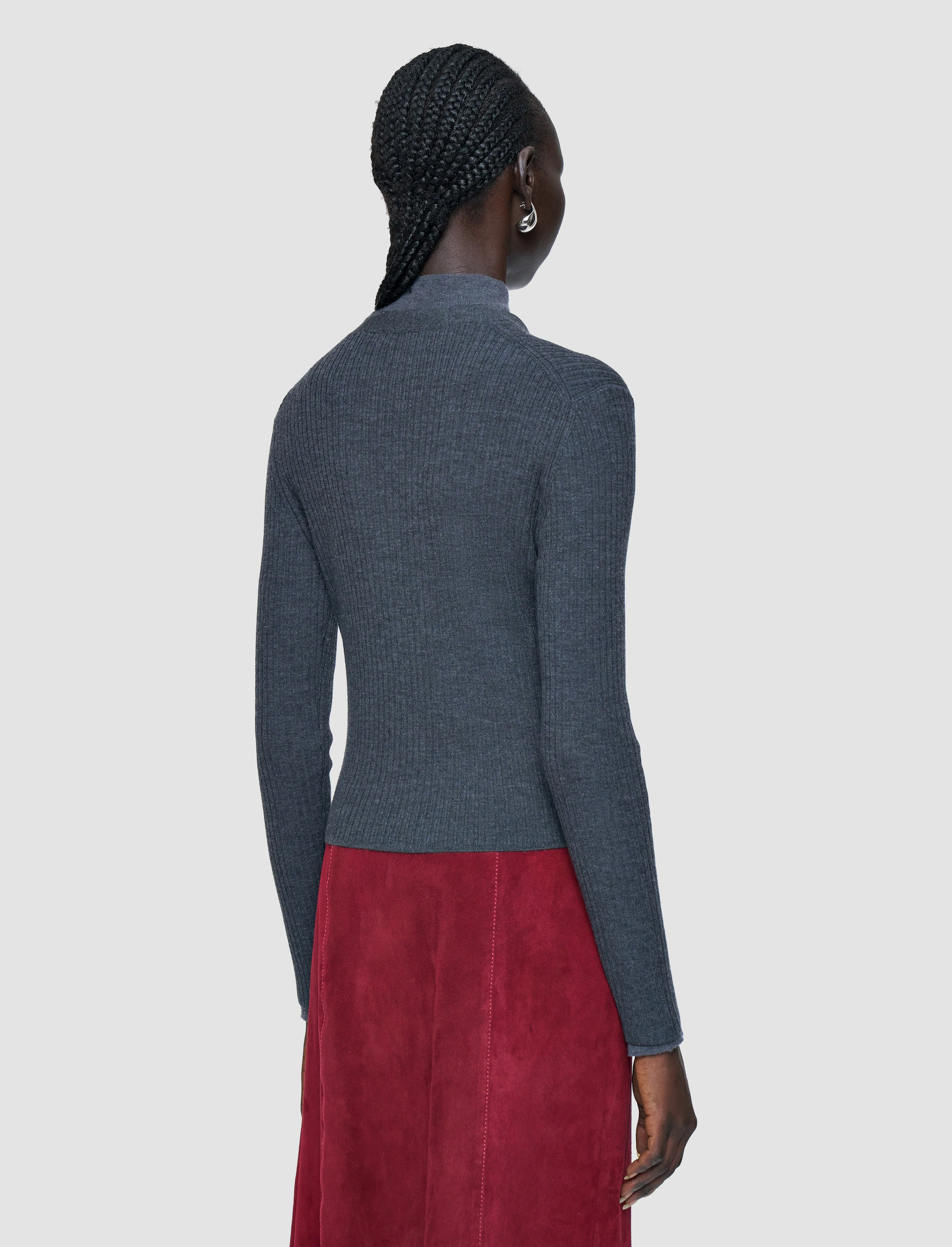 Merino Rib Knit Cardigan - Image 4