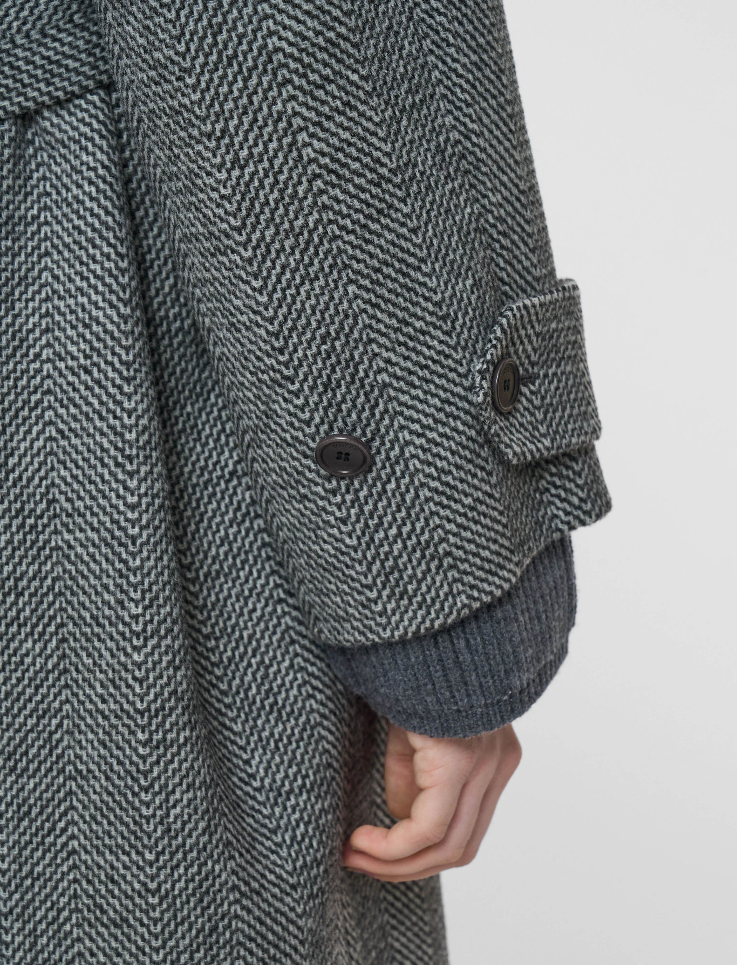 Navarre Linear Double Face Wool Coat - Image 4