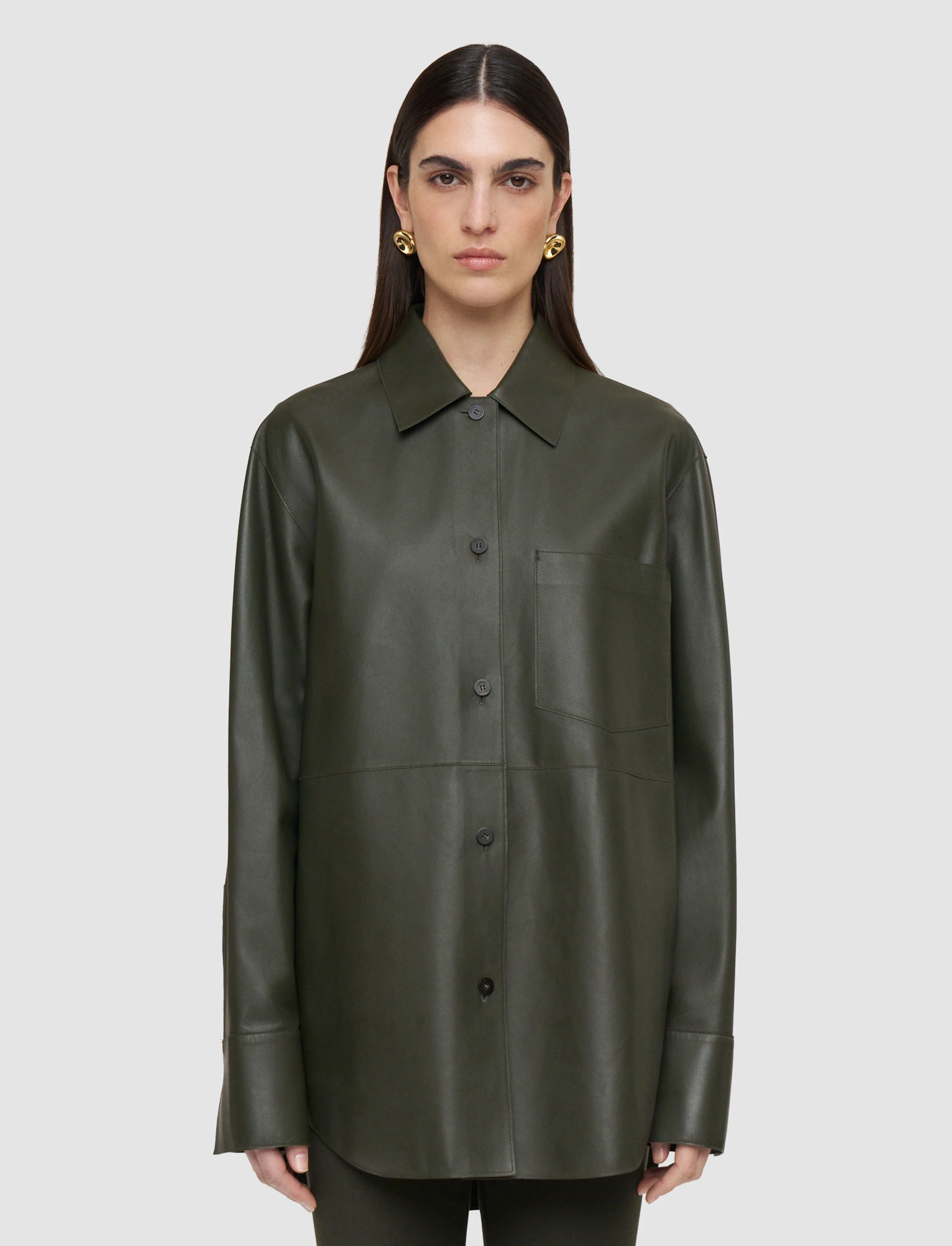 Penna Soft Nappa Leather Overshirt - Image 3