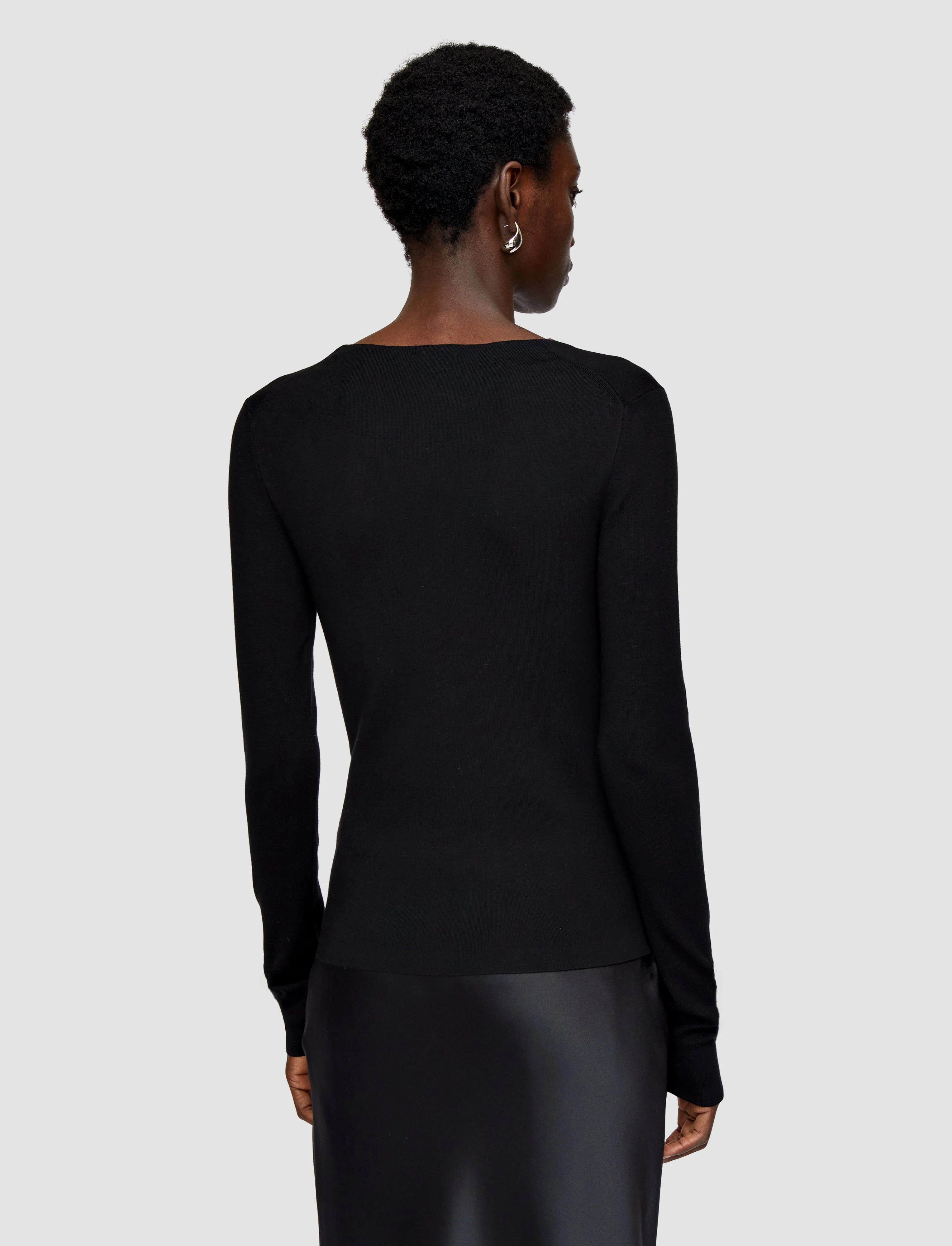 Silk Stretch V Neck Top - Image 4