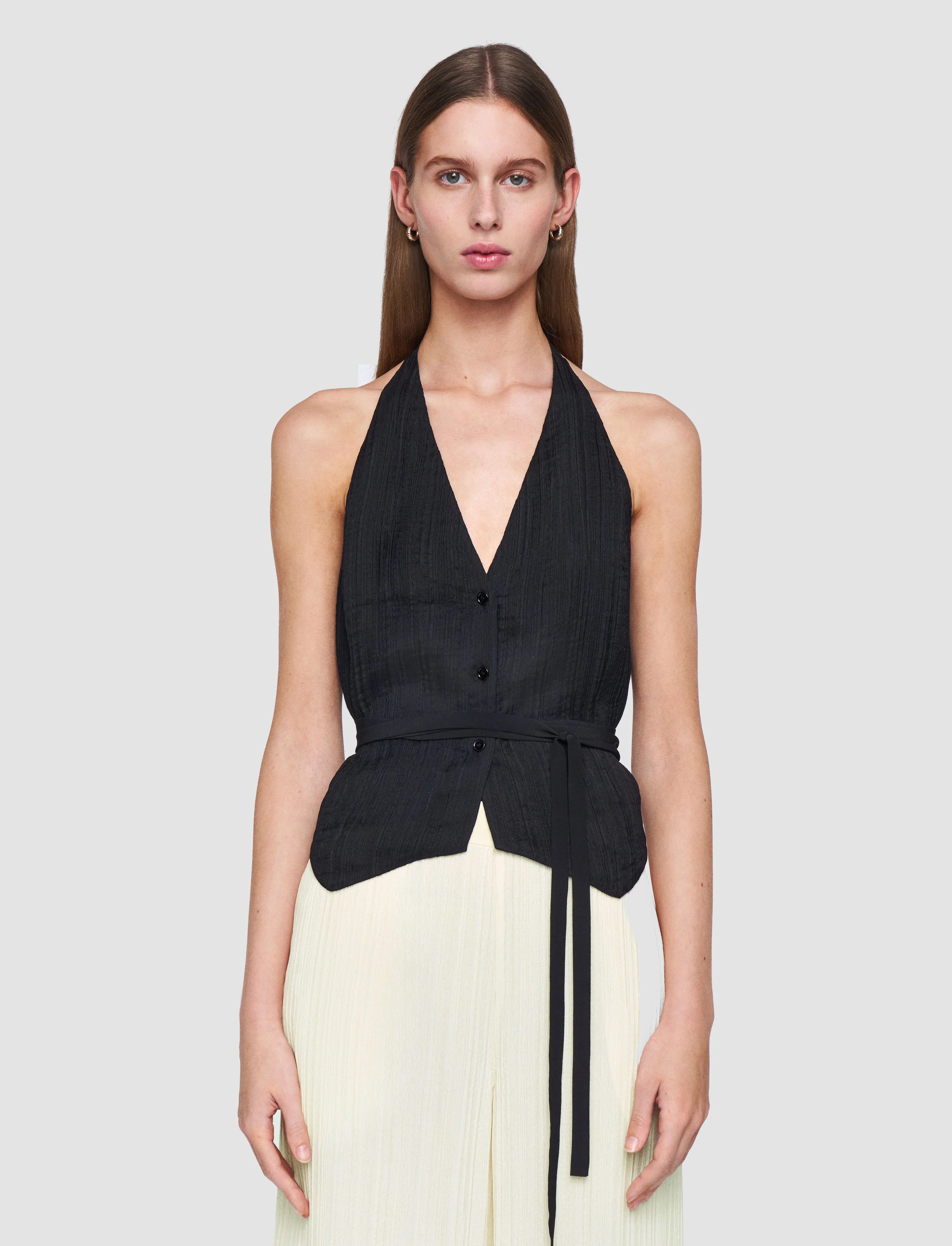 Suez Pleat Jacquard Tie Waistcoat - Image 3