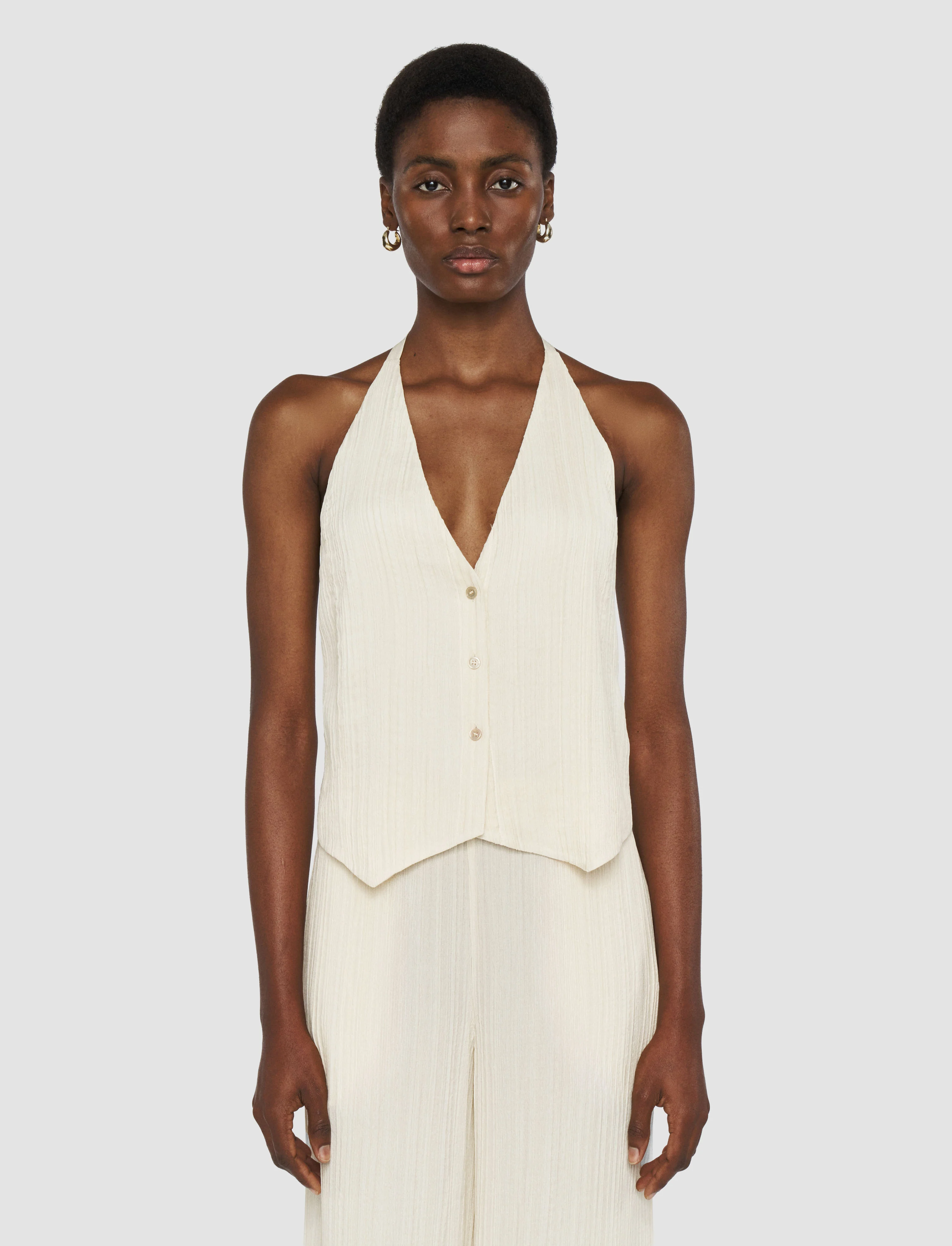 Suez Pleat Jacquard Tie Waistcoat - Image 3