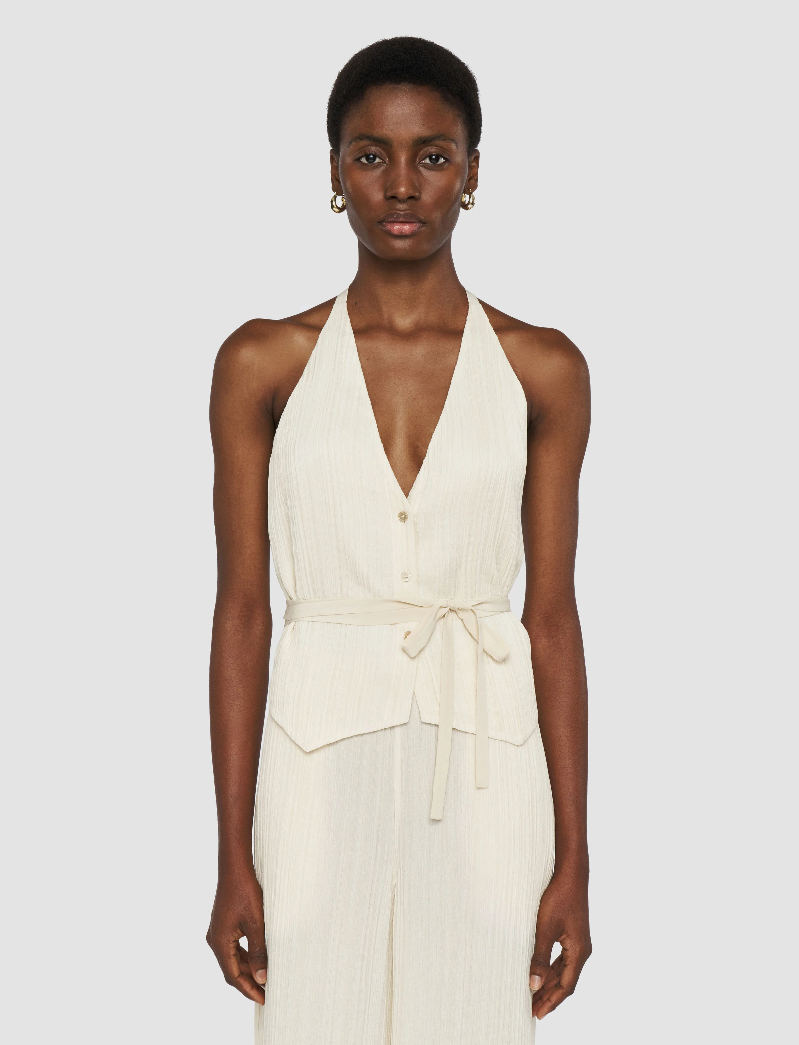 Suez Pleat Jacquard Tie Waistcoat - Image 7