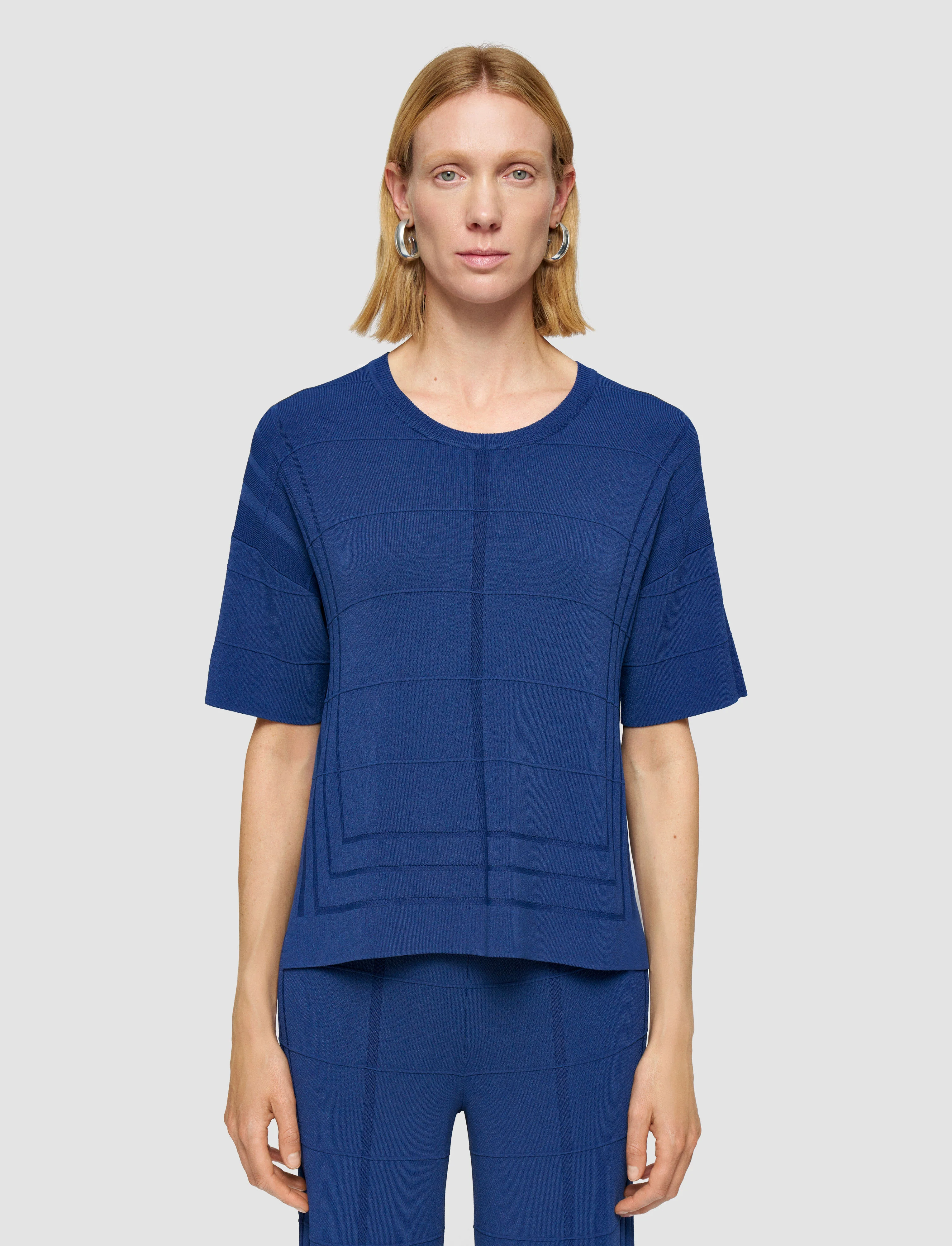 Viscose Grid Knit T-Shirt - Image 3