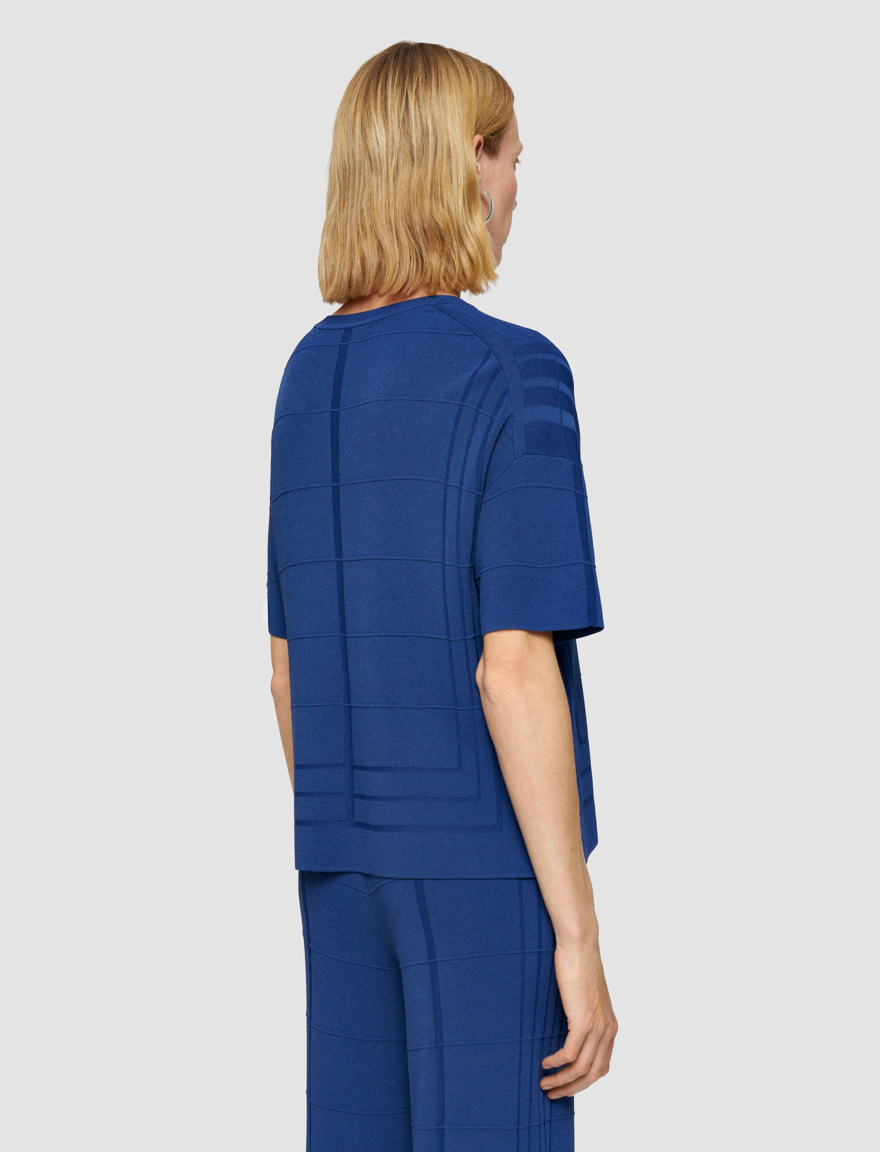 Viscose Grid Knit T-Shirt - Image 4