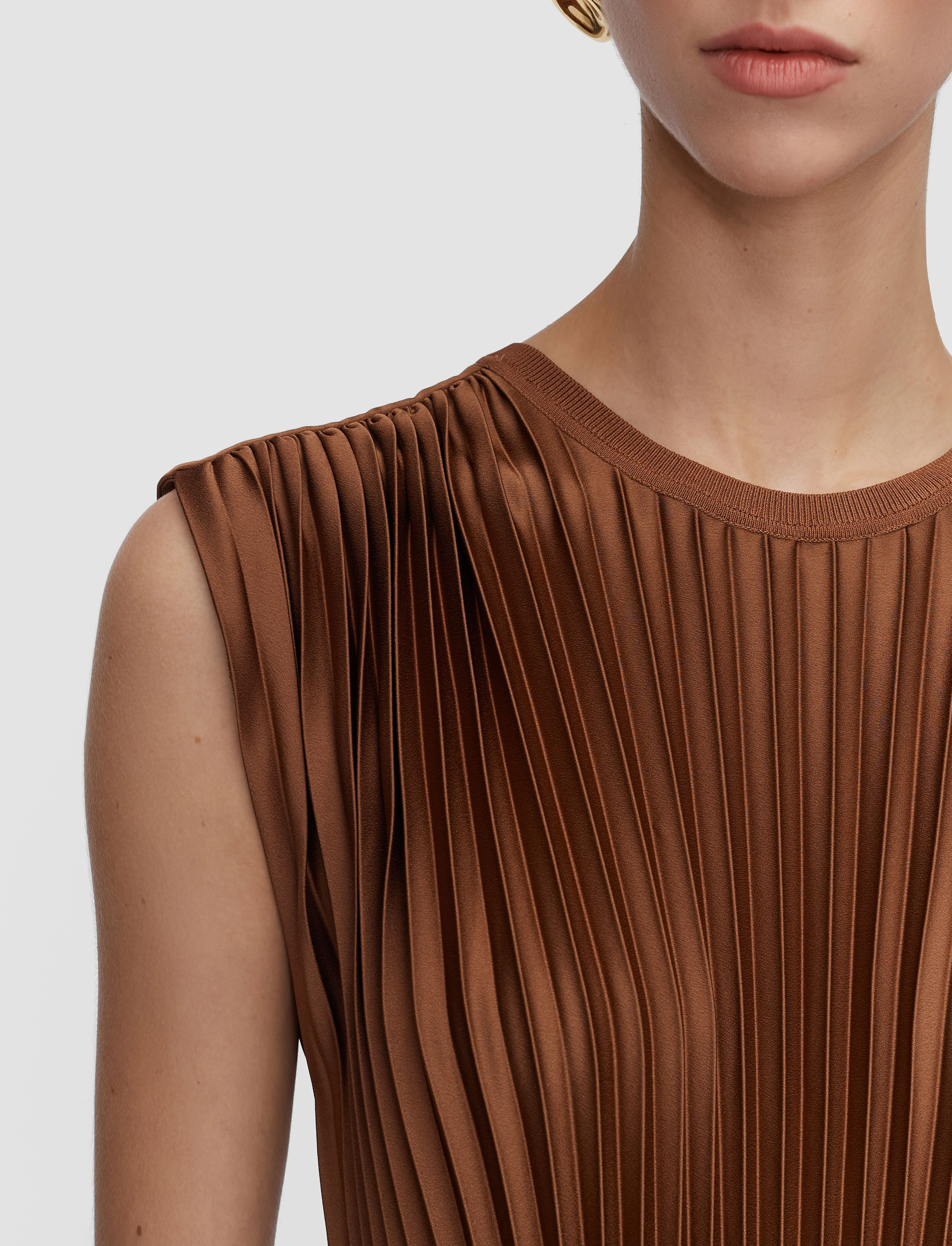 Volta Knit Weave Plissé Dress - Image 4
