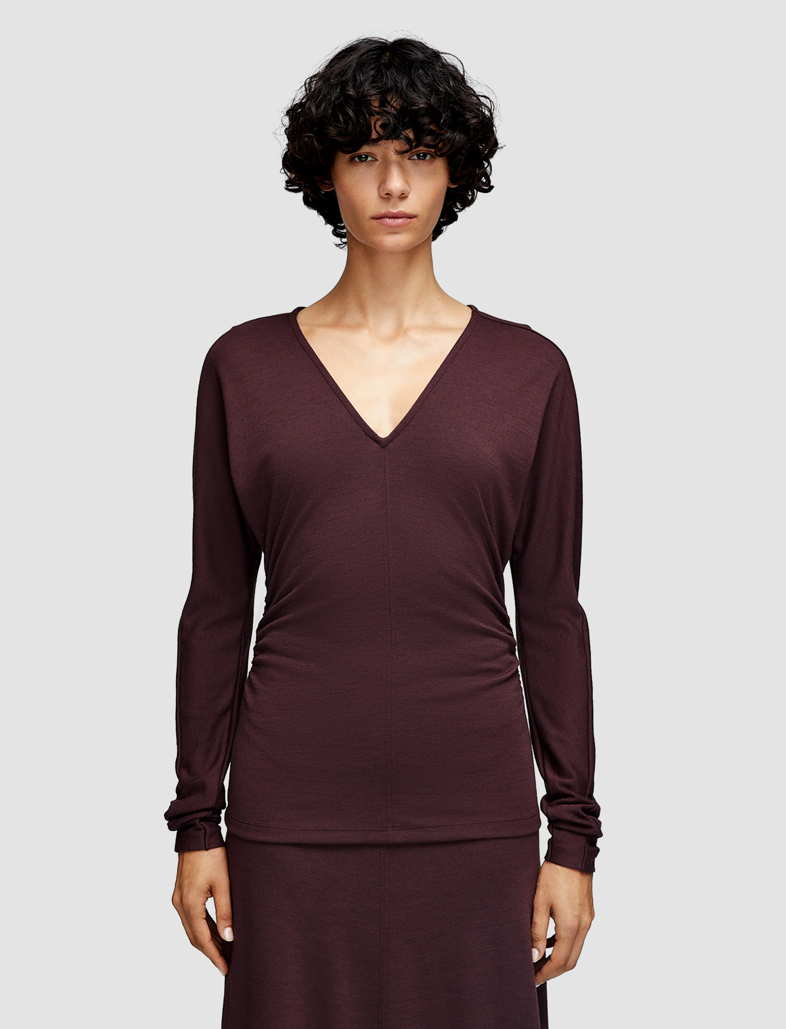 Wool Jersey V Neck Top - Image 3