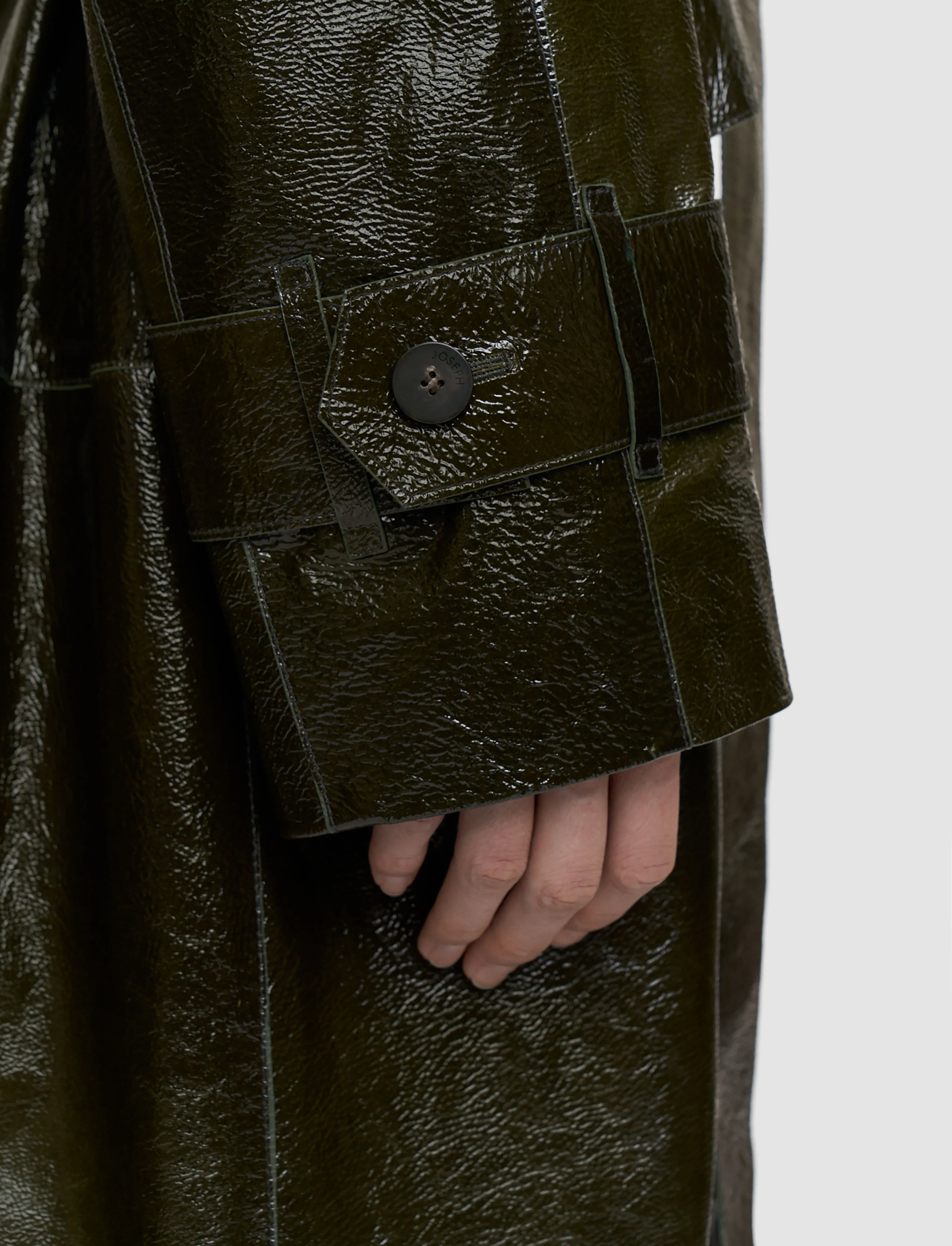Zahia Textured Patent Leather Coat - Image 6
